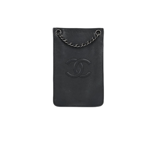 Chanel Black Leather Phone Holder/Pouch - Picture 6 of 6
